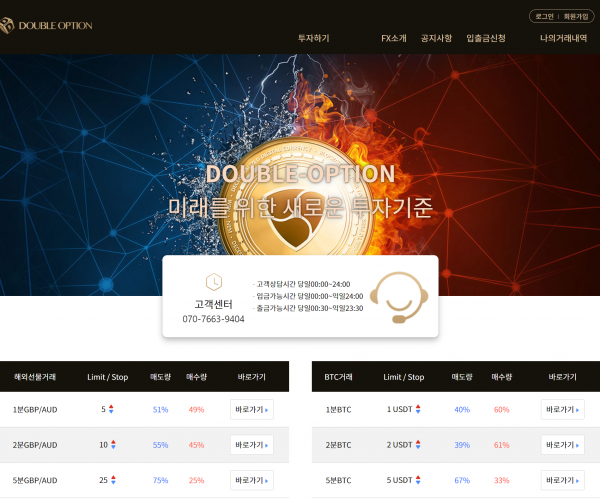 더블옵션 먹튀검증 주소 도메인 지점 지사 투자지원금 FX사이트