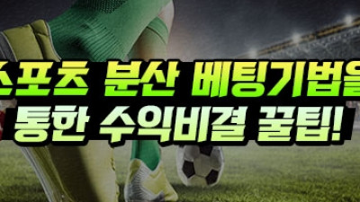 낙첨 리스크 줄이는 스포츠토토 분산배팅 노하우